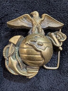 Vintage Brass U.S. Marine Corps Belt Buckle